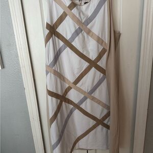 WHBM Beige Sleeveless Dress